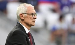 Le sélectionneur de l'Egypte Hector Cuper lors du match face à l'Arabie Saoudite à Volgograd le 25 juin 2018 au Mondial