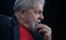 Luiz Inacio "Lula" da Silva, lors d'une interview dans les locaux de l'Institut éponyme à Sao Paulo, le 1er mars 2018