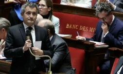 Le ministre de l'Intérieur Gérald Darmanin à l'Assemblée nationale, le 24 octobre 2023 à Paris ( AFP / Thomas SAMSON )