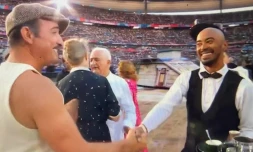 Le danseur réunionnais Nicolas Medea en cérémonie d'ouverture de la Coupe du monde de rugby