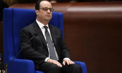 Le président François Hollande au Conseil de  l'Europe le 11 octobre 2016 à Strasbourg 