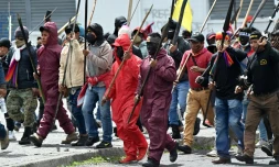 Manifestation indigène à Quito, le 23 juin 2022 en Equateur