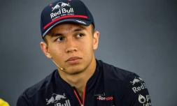 Le Thaïlandais Alexander Albon (Red Bull Toro Rosso) en conférence de presse, le 25 juillet 2019 à Hockenheim