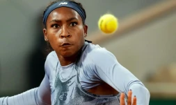 L'Américaine Coco Gauff, N.2 mondiale, en quarts de finale de Roland-Garros contre sa compatriote Madison Keys le 4 juin 2025 à Paris