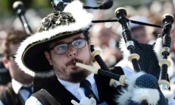 Un joueur de cornemuse, le 6 août 2017 à Lorient