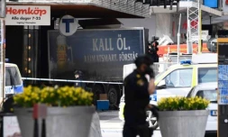 Un camion s\'est encastré dans un magasin du centre de Stockholm, le 7 avril 2017