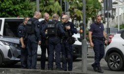 Des CRS et des gendarmes à Fort-de-France le 24 septembre 2024, en Martinique