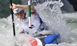 Titouan Castryck a remporté la médaille d'argent lors de l'épreuve de slalom en kayak. | PHOTO : OLIVIER MORIN / AFP