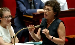 La ministre de la Transition écologique, Monique Barbut, à l'Assemblée nationale, le 24 juin 2026 à Paris ( AFP / Thomas SAMSON )