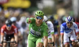 L'Allemand Marcel Kittel (Quick-Step), vainqueur de sa 5e étape sur le Tour de France 2017, le 12 juillet  à Pau