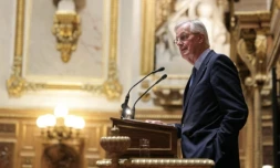 Le Premier ministre Michel Barnier Ă Paris le 2 octobre 2024 ( AFP / Thomas SAMSON )