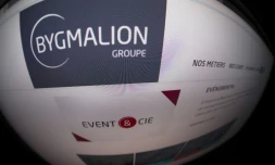 Le logo de la société de communication Bygmalion et de sa filiale événementielle Event and Cie, sur la page d'accueil du site le 20 mai 2014 à Paris