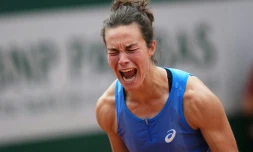 La Française Loïs Boisson, qualifiée pour les 8e de finale de Roland-Garros, après son succès face à sa compatriote Elsa Jacquemot, le 31 mai 2025