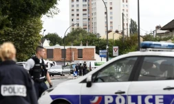 Intervention de la police après la découverte d'un laboratoire clandestin d'explosifs, le 6 septembre 2017 à Villejuif, près de Paris
