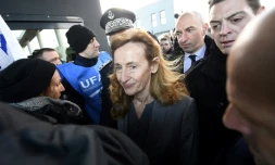La ministre de la Justice Nicole Belloubet arrive à la prison de Vendin-le-Vieil, le 16 janvier 2018