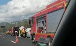 collision, voiture, moto, La Possession, quatre voies, embouteillage, bouchon
