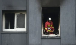 Fenêtres de l'appartement qui a brûlé à Bobigny, le 28 décembre 2018