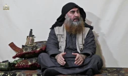 Le chef du groupe Etat islamique Abou Bakr al-Baghdadi tel qu'il est apparu dans une vidéo diffusée sur internet le 29 avril 2019