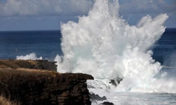 houle en bord de mer avec de grosses vagues
