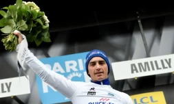 Julian Alaphilippe, vainqueur pour la première fois d'une étape en Grand Tour lors de la Vuelta 2017, ici lors de Paris-Nice, le 6 mars 2017