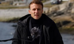 Le président de la République Emmanuel Macron au Groenland le 15 juin 2025. AFP/Ludovic MARIN