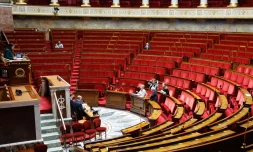 La Première ministre Elisabeth Borne à l'Assemblée nationale à Paris, le 4 décembre 2023