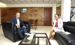 Huguette Bello et Cyrille Melchior échangent autour d'un partenariat entre les deux collectivités