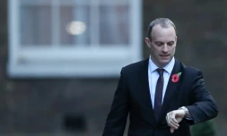 Le ministre britannique en charge du Brexit Dominic Raab, le 29 octobre 2018 au 10 Downing Street Ă Londres