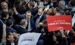 Le ministre de l'Intérieur, Bruno Retailleau après son élection à la présidence de LR, à Paris le 18 mai 2025 ( AFP / Kiran RIDLEY )