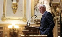 Le Premier ministre Michel Barnier Ă Paris le 2 octobre 2024 ( AFP / Thomas SAMSON )