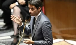 Le ministre de l'Éducation Gabriel Attalà l'Assemblée nationale à ¨Paris le 17 octobre 2023 ( AFP / JULIEN DE ROSA )