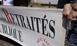 Manifestation contre la réforme des retraites devant la CGSS de Saint-Denis le 8 octobre 2019