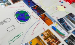 Fresque du climat réalisés par des jeunes du service civique