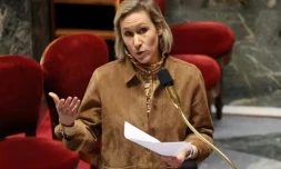Laure Miller, députée du groupe Ensemble pour la République, s'exprime lors d'un débat parlementaire à l'Assemblée nationale, à Paris, le 26 janvier 2026 ( AFP / Ludovic MARIN )
