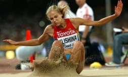 La Russe Darya Klishina lors de l'épreuve du saut en longueur aux Mondiaux d'athlétisme à Pékin, le 28 août 2015