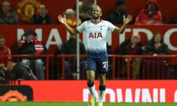Le milieu de terrain de Tottenham Lucas Moura auteur d'un doublé lors de la victoire face à Manchester United 3-0 à Old Traffortd en 3e journée du championnat d'Angleterre le 27 août 2018