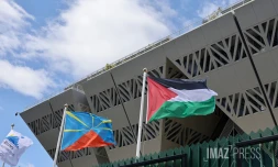 Un drapeau Palestinien sur le fronton de l'hôtel de Région