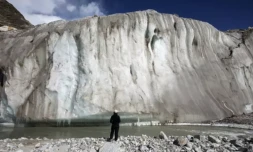 Le glacier de Gangotri, la source du Gange, le 19 octobre 2022 dans le parc national de Gangotri en Inde ( AFP / Xavier GALIANA )