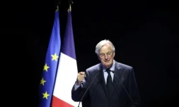 Le Premier ministre Michel Barnier au congrès des sapeurs-pompiers de France le 28 septembre 2024 à Mâcon ( AFP / Alex MARTIN )