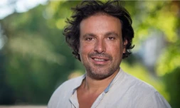 Le comédien Bruno Salomone, le 25 août 2019. - Photo par GUILLAUME SOUVANT / AFP