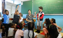 Rentrée scolaire 2018 école élémentaire Eugène Dayot Rivière des Galets, au Port