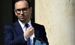 Le ministre délégué démissionnaire chargé des Comptes publics, Thomas Cazenave, à l'Elysée, le 12 juin 2024 ( AFP / JULIEN DE ROSA )