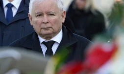 Le vice-Premier ministre polonais Jaroslaw Kaczynski Ă Varsovie, le 10 avril 2020