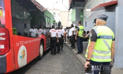 controle gendarmerie à la gare routière de saint-paul
