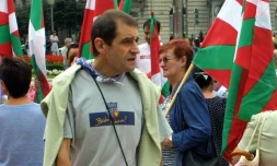 Jose Antonio Urrutikoetxea, alias « Josu Ternera », lors d?une manifestation en août 2002 à Bilbao en Espagne (RAFA RIVAS / AFP)