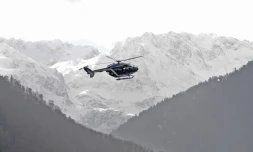 Un hélicoptère de la gendarmerie lors d'un exercice à Bagnères-de-Luchon, le 23 février 2016