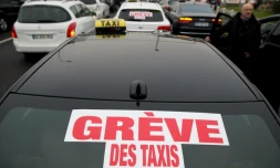 Manifestation de taxis le 26 janvier 2016 à Roissy