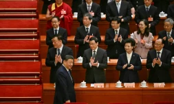Le président chinois Xi Jinping arrive à la cérémonie d'ouverture de la Conférence consultative politique du peuple chinois (CCPPC) au Palais du peuple à Pékin, le 4 mars 2025