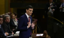 Le socialiste Pedro Sanchez au Parlement, le 2 mars 2016 Ă Madrid