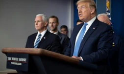 Le président américain, Donald Trump, lors d'une conférence de presse à la Maison Blanche le 15 mars 2020